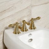 Victorian KB327AL Three-Handle Vertical Spray Bidet Faucet with Brass Pop-Up, Brushed Brass