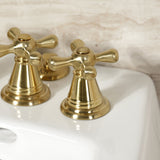 Victorian KB327AX Three-Handle Vertical Spray Bidet Faucet with Brass Pop-Up, Brushed Brass