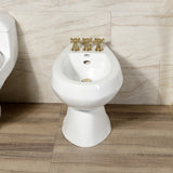 Victorian KB327AX Three-Handle Vertical Spray Bidet Faucet with Brass Pop-Up, Brushed Brass