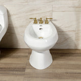 Knight KB327KL Three-Handle Vertical Spray Bidet Faucet with Brass Pop-Up, Brushed Brass