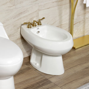NuWave French KB327NFL Three-Handle Vertical Spray Bidet Faucet with Brass Pop-Up, Brushed Brass