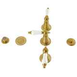 Victorian KB327PL Three-Handle Vertical Spray Bidet Faucet with Brass Pop-Up, Brushed Brass