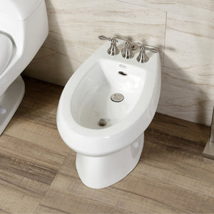 American Classic KB328ACL Three-Handle Vertical Spray Bidet Faucet with Brass Pop-Up, Brushed Nickel