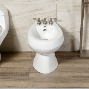 Knight KB328KL Three-Handle Vertical Spray Bidet Faucet with Brass Pop-Up, Brushed Nickel
