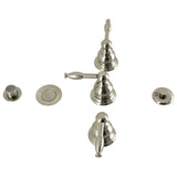 Knight KB328KL Three-Handle Vertical Spray Bidet Faucet with Brass Pop-Up, Brushed Nickel