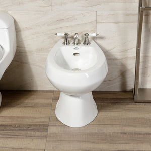 Victorian KB328PL Three-Handle Vertical Spray Bidet Faucet with Brass Pop-Up, Brushed Nickel