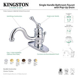 Victorian KB3405BL Single-Handle 1-Hole Deck Mount Bathroom Faucet with Plastic Pop-Up, Oil Rubbed Bronze