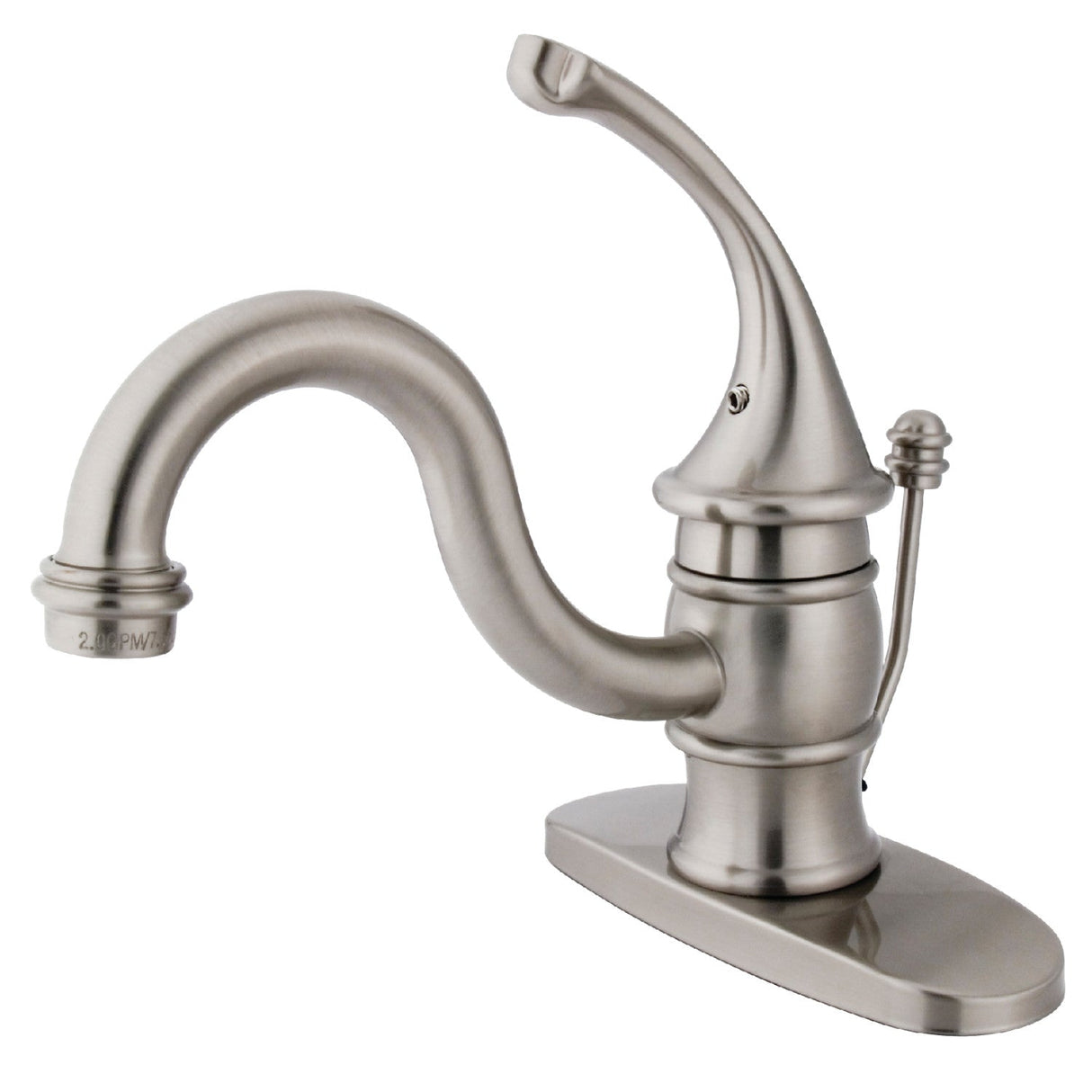Georgian KB3408GL Single-Handle 1-Hole Deck Mount Bathroom Faucet with Plastic Pop-Up, Brushed Nickel