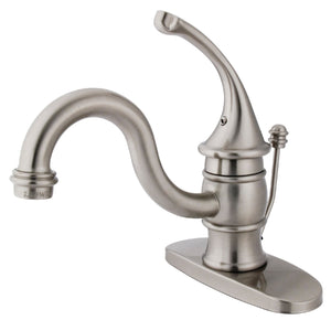 Georgian KB3408GL Single-Handle 1-Hole Deck Mount Bathroom Faucet with Plastic Pop-Up, Brushed Nickel