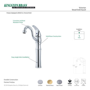 Victorian KB3422LL Single-Handle 1-Hole Deck Mount Vessel Faucet, Polished Brass