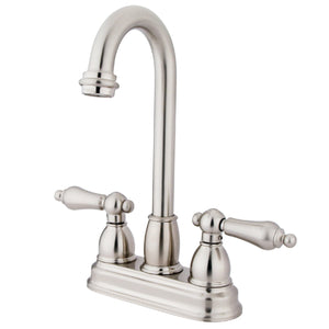 Restoration KB3498AL Two-Handle 2-Hole Deck Mount Bar Faucet, Brushed Nickel