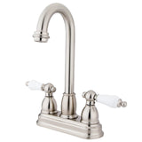 Restoration KB3498PL Two-Handle 2-Hole Deck Mount Bar Faucet, Brushed Nickel