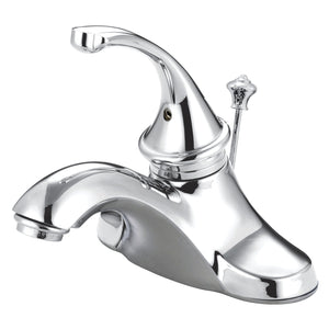 Georgian KB3541GL Single-Handle 3-Hole Deck Mount 4" Centerset Bathroom Faucet with Plastic Pop-Up, Polished Chrome