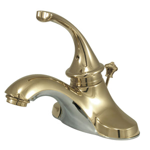 Georgian KB3542GL Single-Handle 3-Hole Deck Mount 4" Centerset Bathroom Faucet with Plastic Pop-Up, Polished Brass