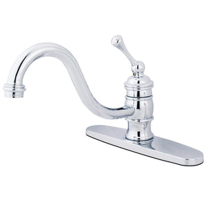 Restoration KB3571BLLS Single-Handle 1-or-3 Hole Deck Mount Kitchen Faucet, Polished Chrome