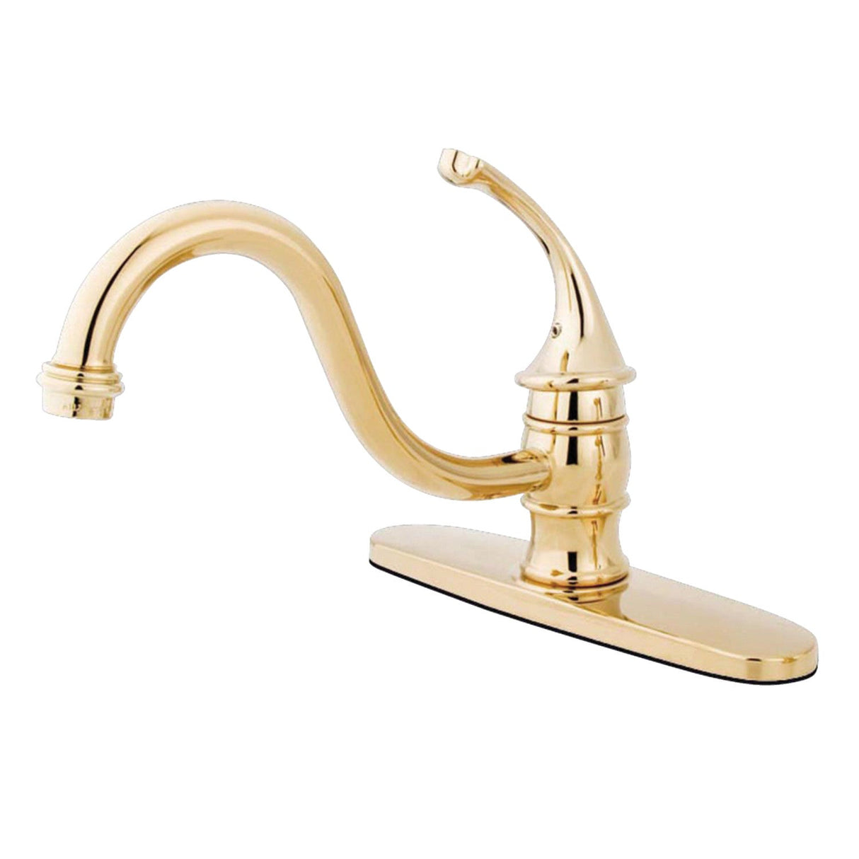 Georgian KB3572GLLS Single-Handle 1-or-3 Hole Deck Mount Kitchen Faucet, Polished Brass