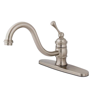 Restoration KB3578BLLS Single-Handle 1-or-3 Hole Deck Mount Kitchen Faucet, Brushed Nickel