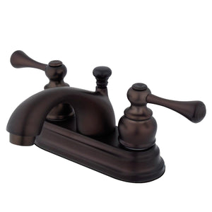 Vintage KB3605BL Two-Handle 3-Hole Deck Mount 4" Centerset Bathroom Faucet with Plastic Pop-Up, Oil Rubbed Bronze
