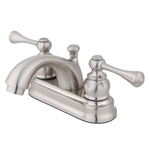 Vintage KB3608BL Two-Handle 3-Hole Deck Mount 4" Centerset Bathroom Faucet with Plastic Pop-Up, Brushed Nickel