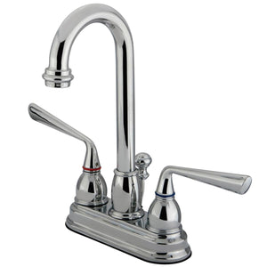 Silver Sage KB3611ZL Two-Handle 3-Hole Deck Mount 4" Centerset Bathroom Faucet with Plastic Pop-Up, Polished Chrome