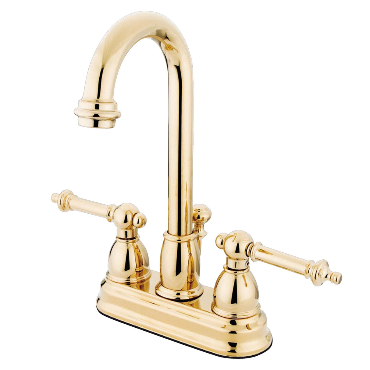 Vintage KB3612TL Two-Handle 3-Hole Deck Mount 4" Centerset Bathroom Faucet with Plastic Pop-Up, Polished Brass