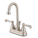 Royale KB3618FL Two-Handle 3-Hole Deck Mount 4" Centerset Bathroom Faucet with Plastic Pop-Up, Brushed Nickel
