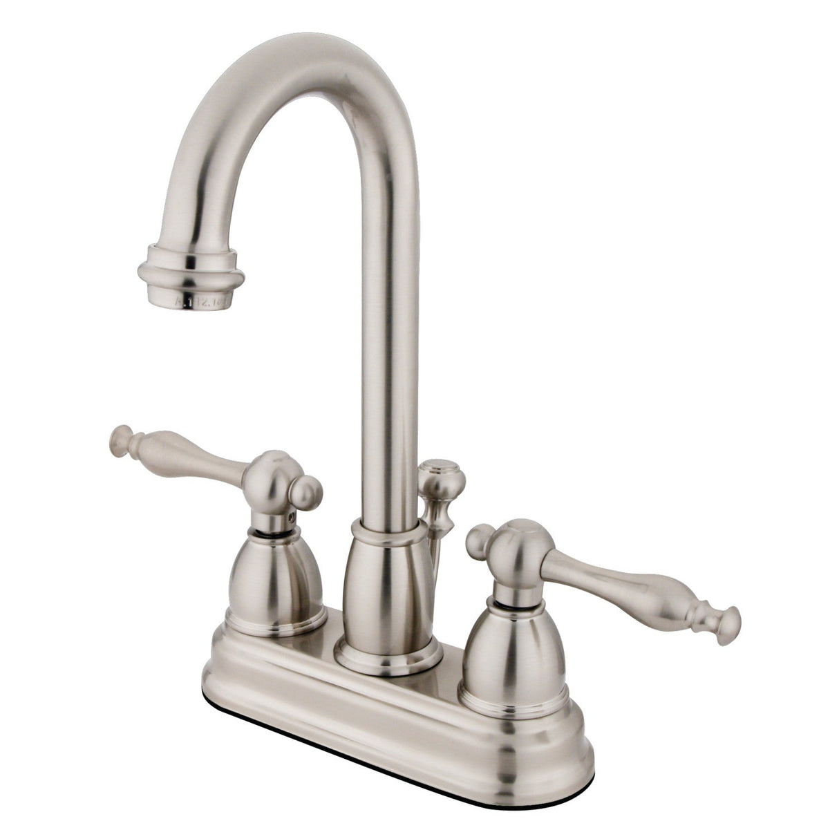 Vintage KB3618NL Two-Handle 3-Hole Deck Mount 4" Centerset Bathroom Faucet with Plastic Pop-Up, Brushed Nickel