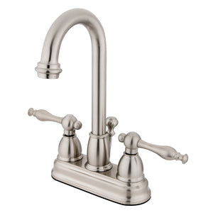 Vintage KB3618NL Two-Handle 3-Hole Deck Mount 4" Centerset Bathroom Faucet with Plastic Pop-Up, Brushed Nickel