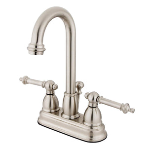 Vintage KB3618TL Two-Handle 3-Hole Deck Mount 4" Centerset Bathroom Faucet with Plastic Pop-Up, Brushed Nickel