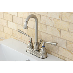 Silver Sage KB3618ZL Two-Handle 3-Hole Deck Mount 4" Centerset Bathroom Faucet with Plastic Pop-Up, Brushed Nickel