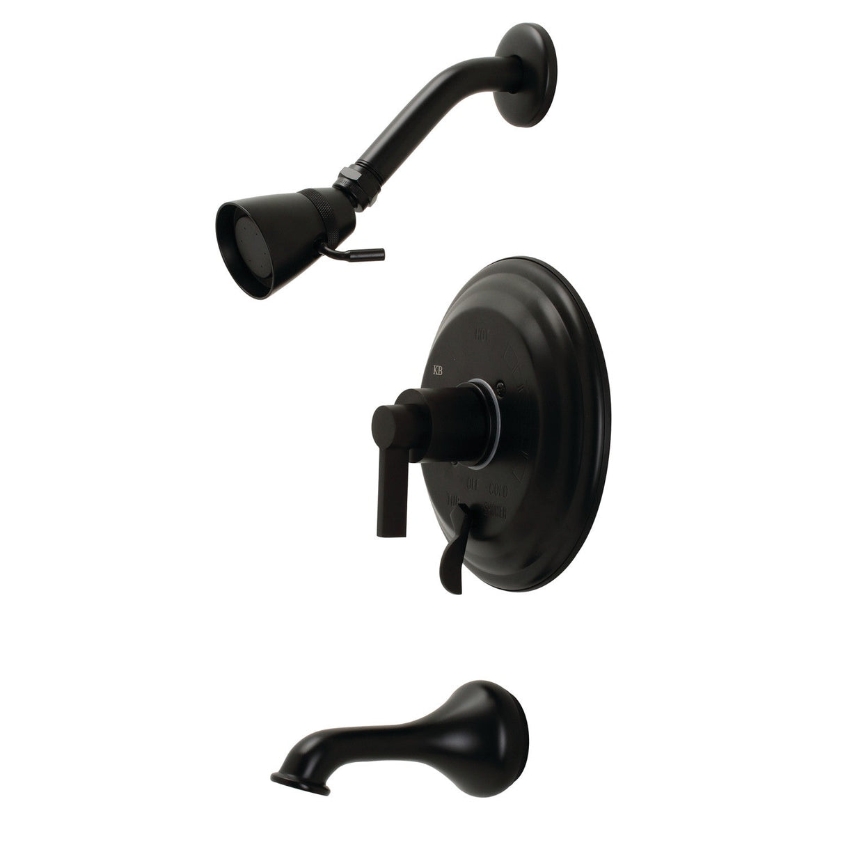 NuvoFusion KB36300NDL Wall Mount Tub and Shower Faucet, Matte Black
