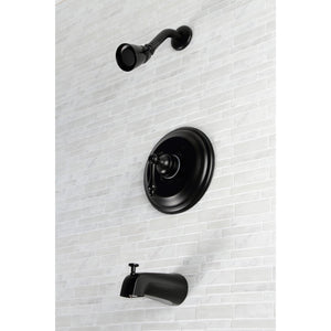 Restoration KB3630AL Single-Handle 3-Hole Wall Mount Tub and Shower Faucet, Matte Black