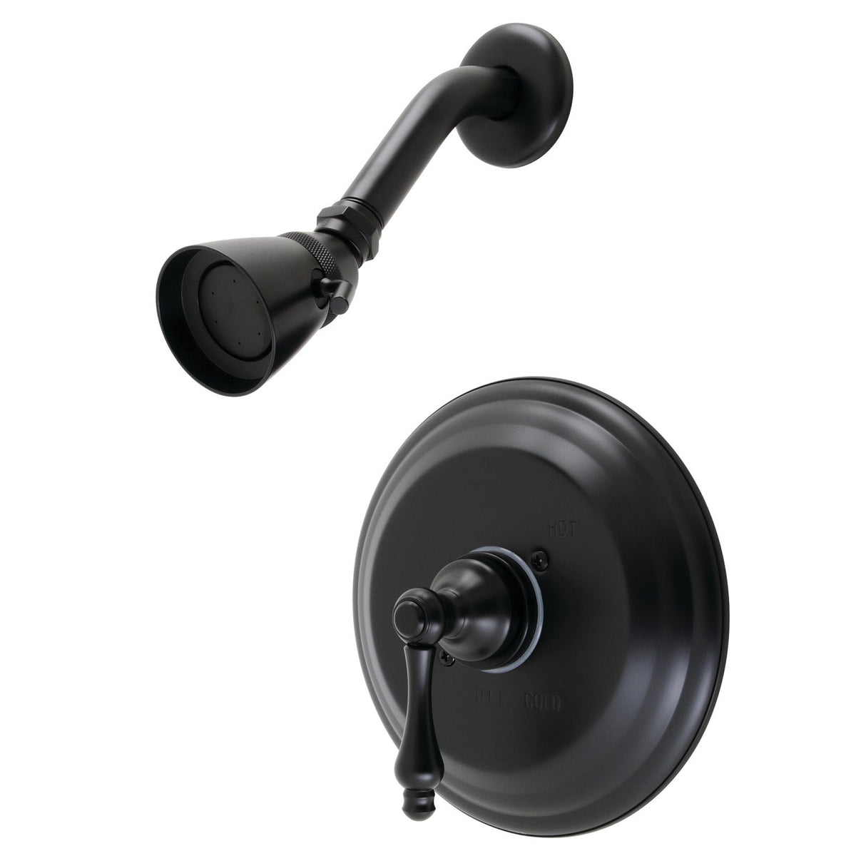 Restoration KB3630ALSO Single-Handle 2-Hole Wall Mount Shower Faucet, Matte Black
