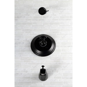 Restoration KB3630AX Single-Handle 3-Hole Wall Mount Tub and Shower Faucet, Matte Black