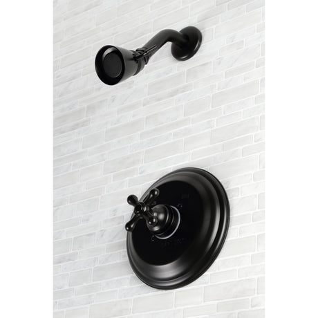 Restoration KB3630AXSO Single-Handle 2-Hole Wall Mount Shower Faucet, Matte Black