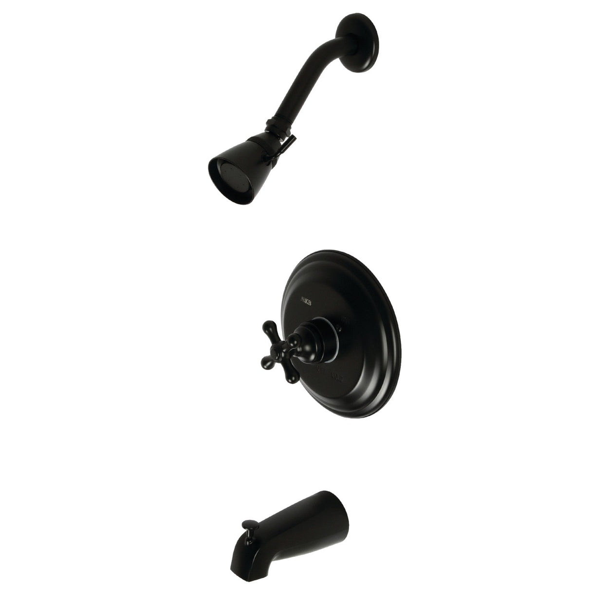 Restoration KB3630AX Single-Handle 3-Hole Wall Mount Tub and Shower Faucet, Matte Black