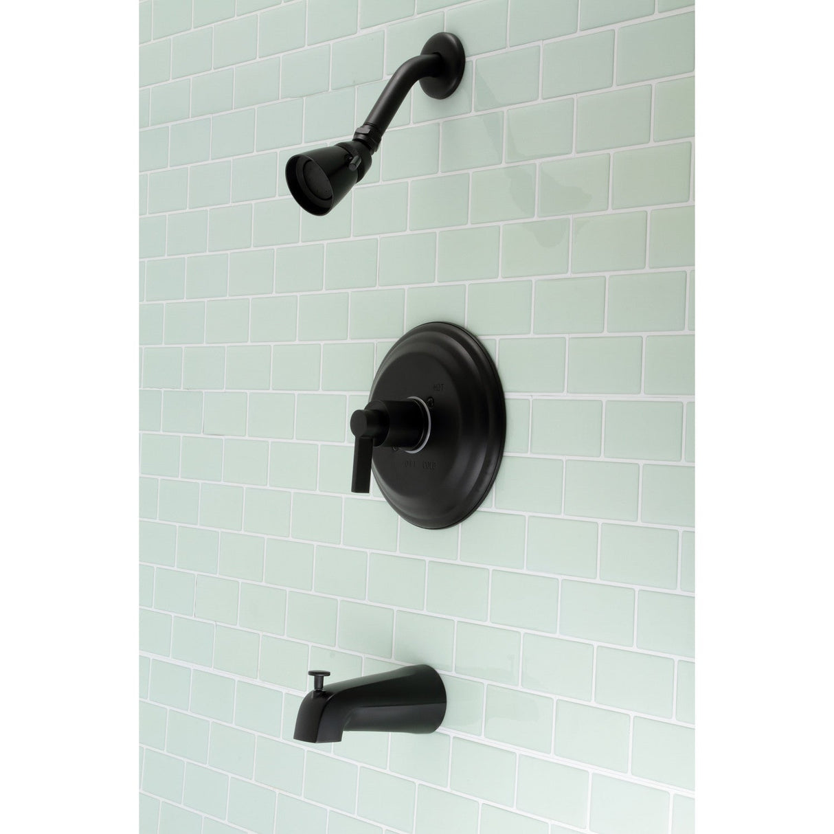 NuvoFusion KB3630NDL Wall Mount Tub and Shower Faucet, Matte Black