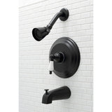 Restoration KB3630PL Single-Handle 3-Hole Wall Mount Tub and Shower Faucet, Matte Black