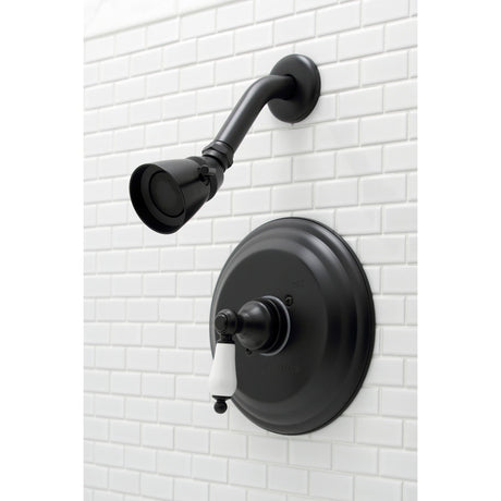 Restoration KB3630PLSO Single-Handle 2-Hole Wall Mount Shower Faucet, Matte Black