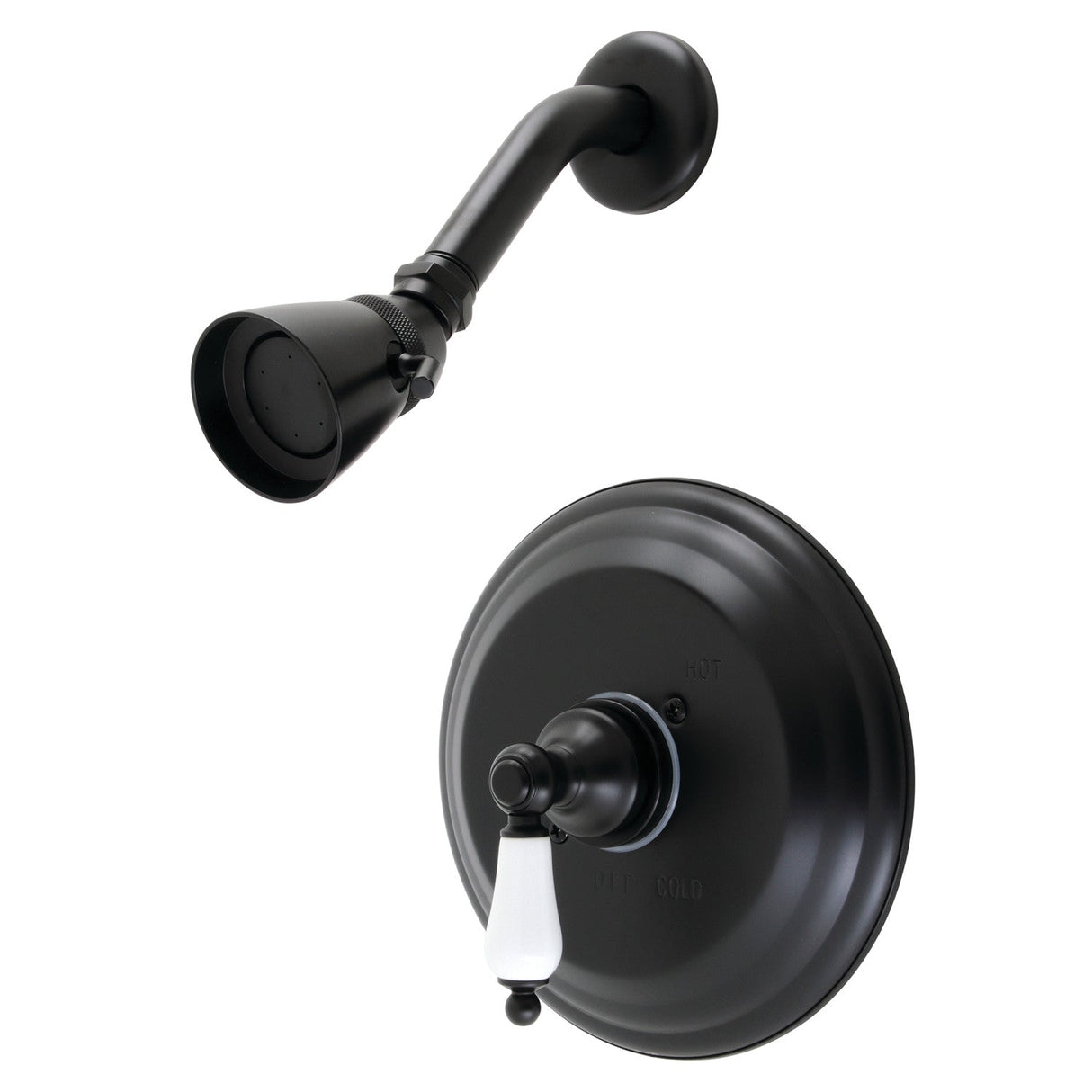 Restoration KB3630PLSO Single-Handle 2-Hole Wall Mount Shower Faucet, Matte Black