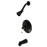 Restoration KB3630PL Single-Handle 3-Hole Wall Mount Tub and Shower Faucet, Matte Black