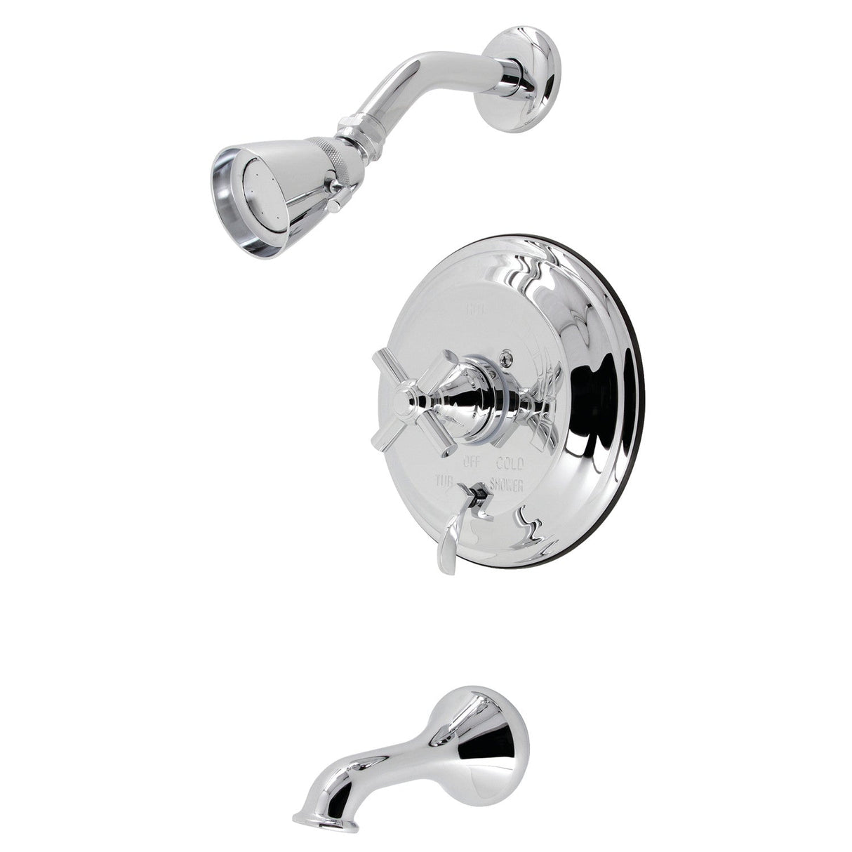 Elinvar KB36310EX Single-Handle 3-Hole Wall Mount Tub and Shower Faucet, Polished Chrome