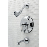 Restoration KB36310PL Single-Handle 3-Hole Wall Mount Tub and Shower Faucet, Polished Chrome