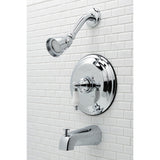Restoration KB3631PL Single-Handle 3-Hole Wall Mount Tub and Shower Faucet, Polished Chrome