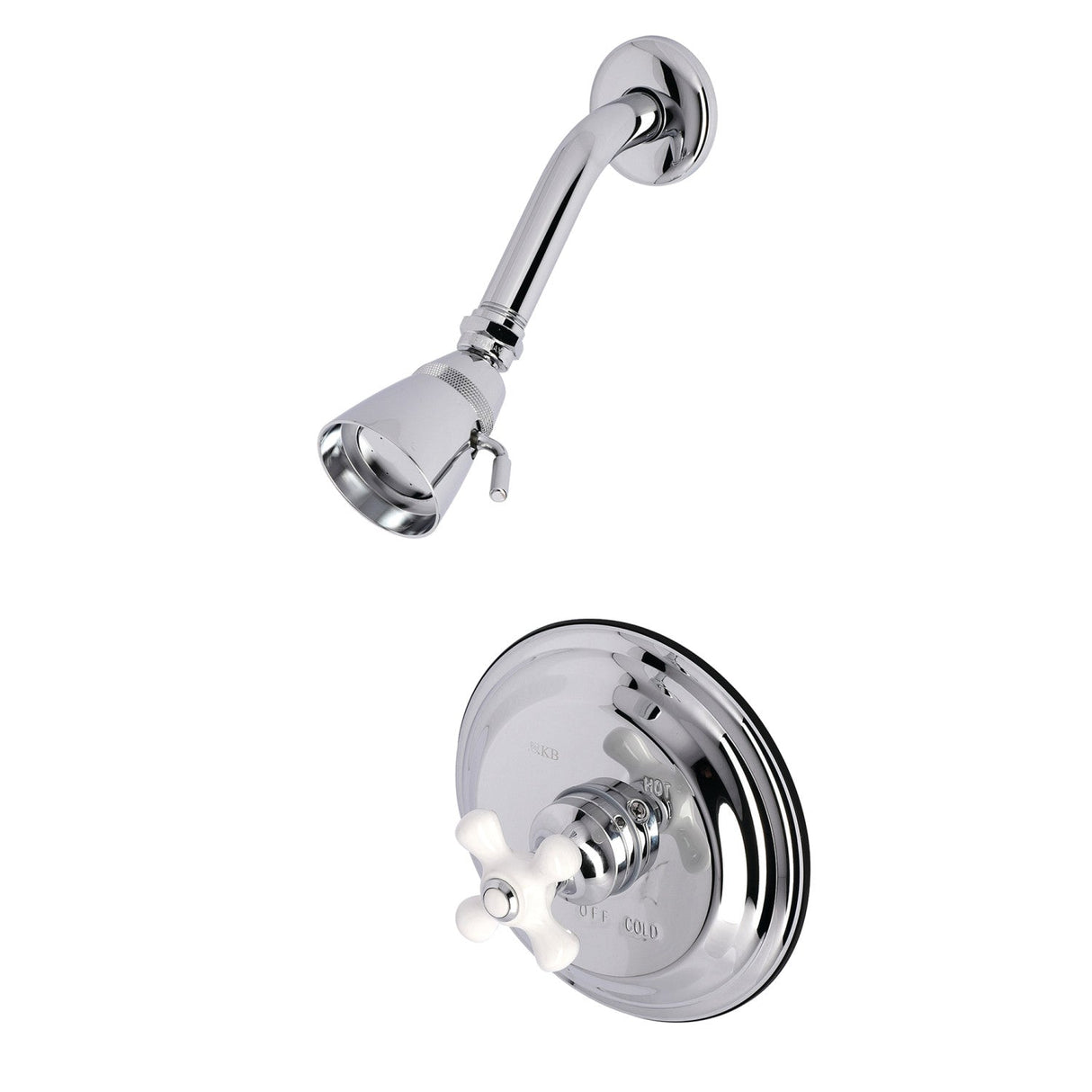 Restoration KB3631PXSO Single-Handle 2-Hole Wall Mount Shower Faucet, Polished Chrome