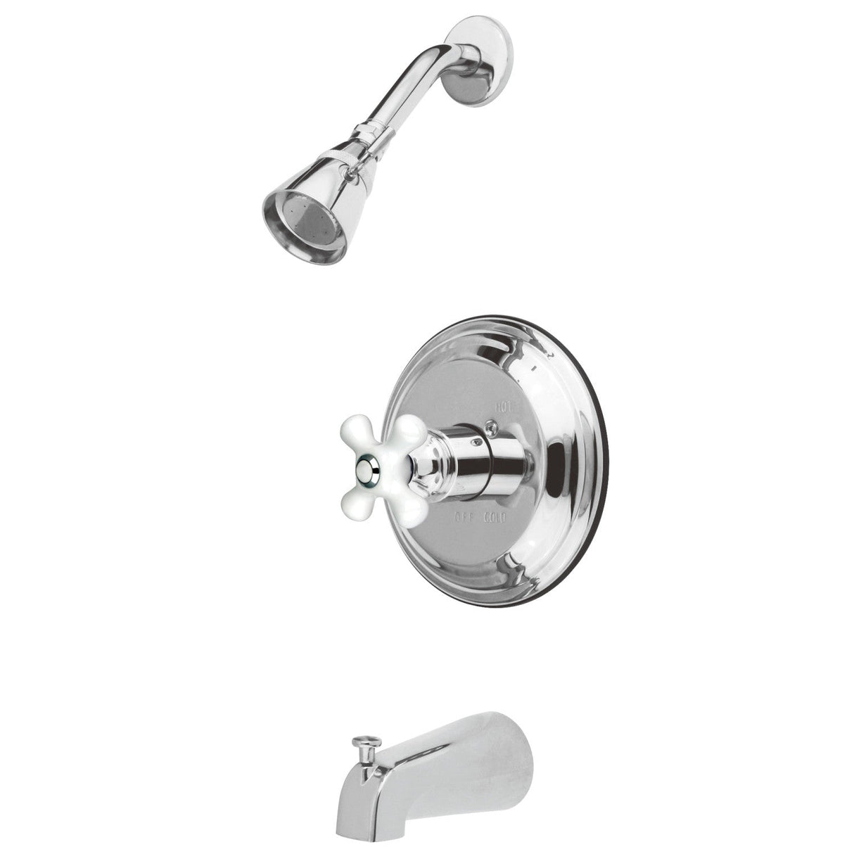 Restoration KB3631PX Single-Handle 3-Hole Wall Mount Tub and Shower Faucet, Polished Chrome