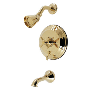 Elinvar KB36320EX Single-Handle 3-Hole Wall Mount Tub and Shower Faucet, Polished Brass