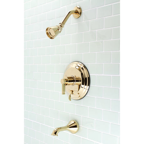 NuvoFusion KB36320NDL Wall Mount Tub and Shower Faucet, Polished Brass