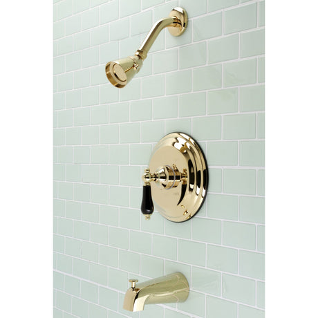 Duchess KB3632PKL Single-Handle 3-Hole Wall Mount Tub and Shower Faucet, Polished Brass