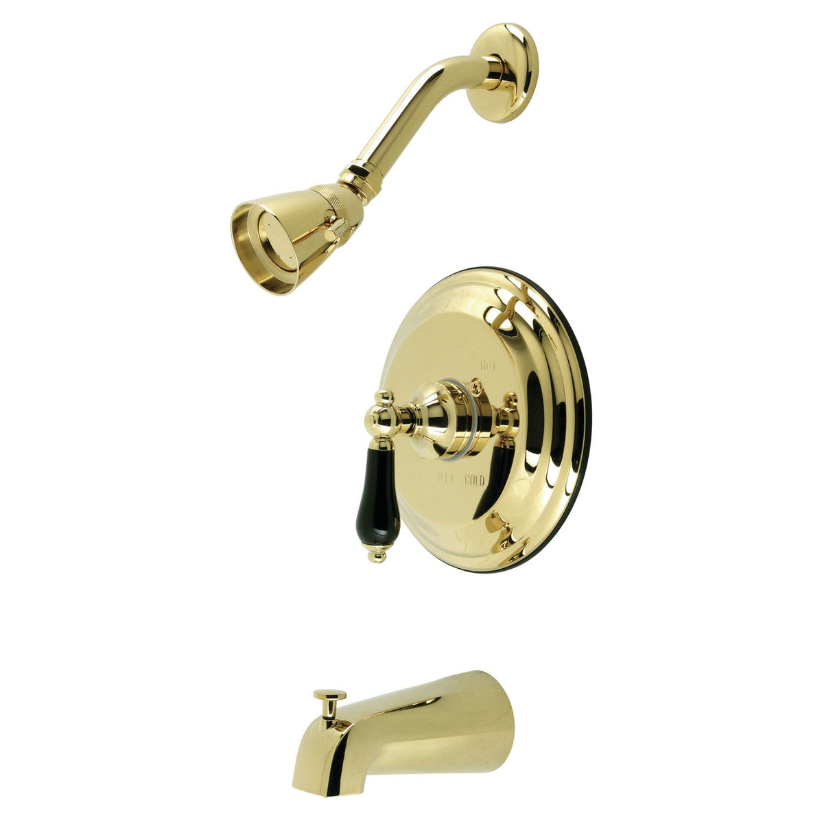 Duchess KB3632PKL Single-Handle 3-Hole Wall Mount Tub and Shower Faucet, Polished Brass